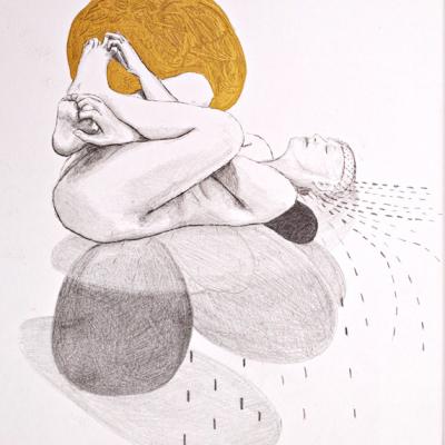 Der Schlaf Zeichnung von Regine Kuschke